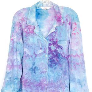 Ice Dyed Pajama Set Blue Purple: Size XL
